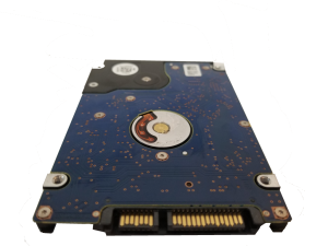 This photo shows the bottom of a 2.5 inch Terabyte HDD