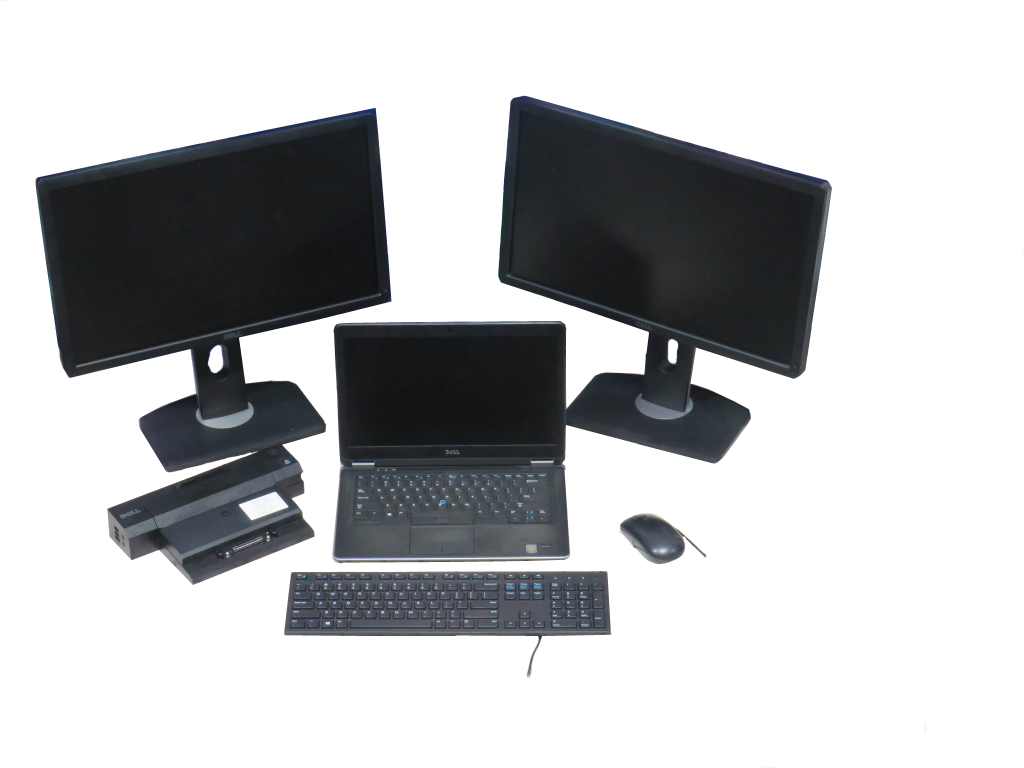dell docking station 2 monitors and laptop